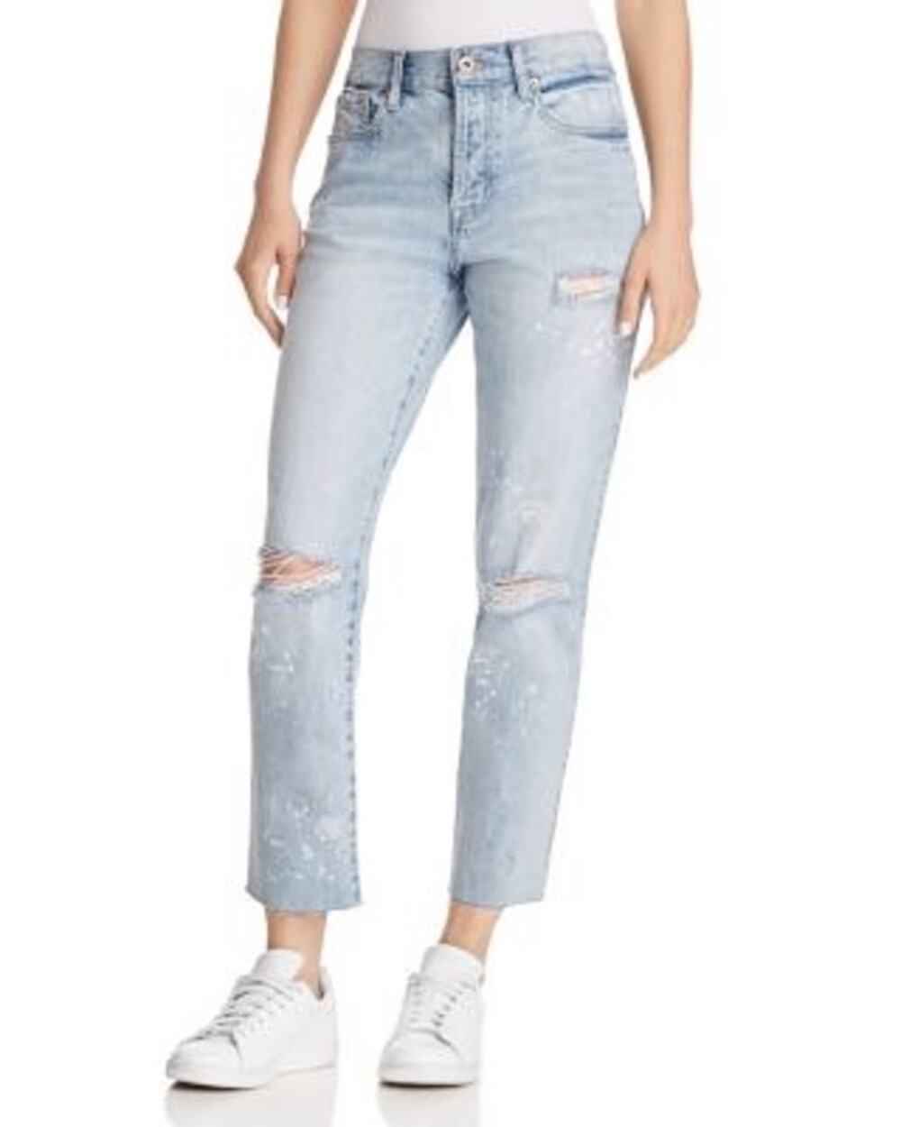 Pistola High Rise Straight Leg Distressed Astrology Sign Constellation Jeans 25